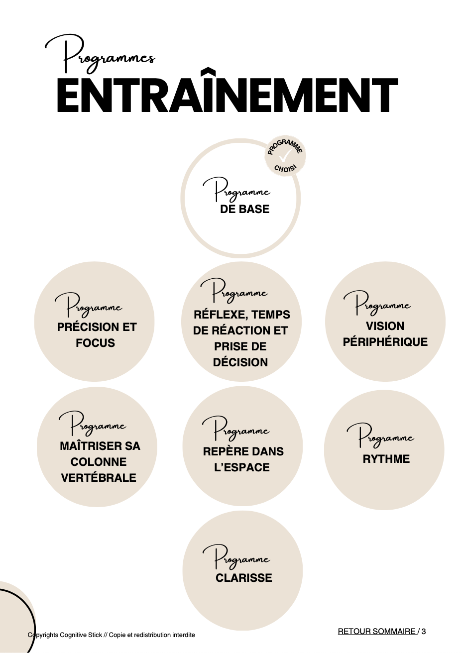 Programme de base - Partie 2 | Entrainement - Cognitive Stick