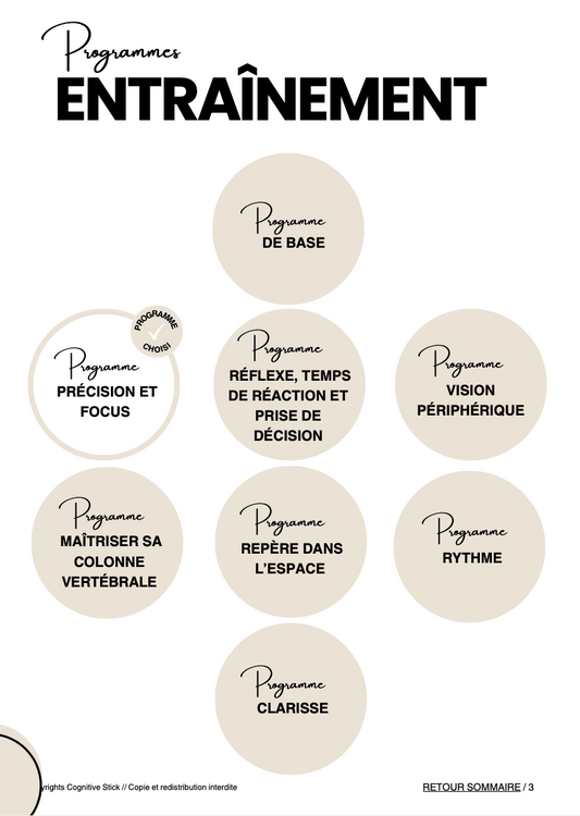 Programme n° 1 Précision et focus - Partie 2 | Entrainement - Cognitive Stick