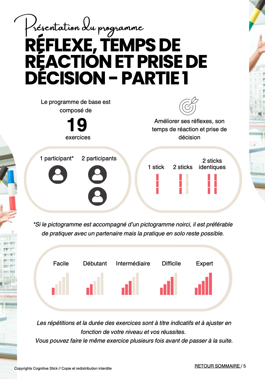 Programme n°2 - Reflex, temps de réaction et prise de décision | Entrainement - Cognitive Stick