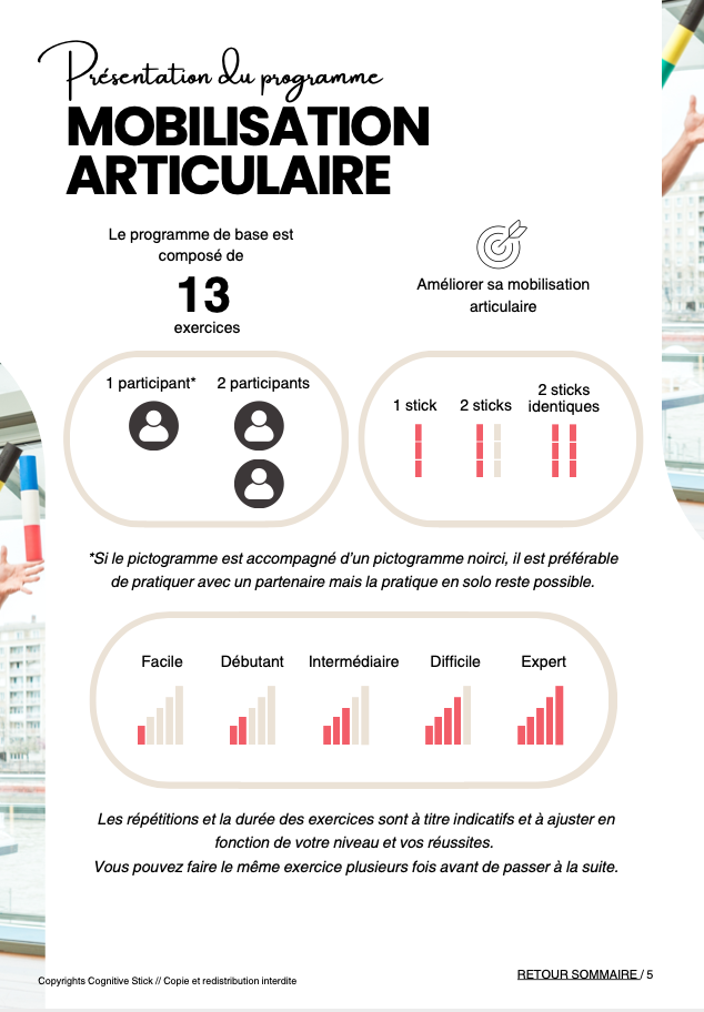 Programme n°4 Mobilisation articulaire - Partie 1 | Vitalité - Cognitive Stick