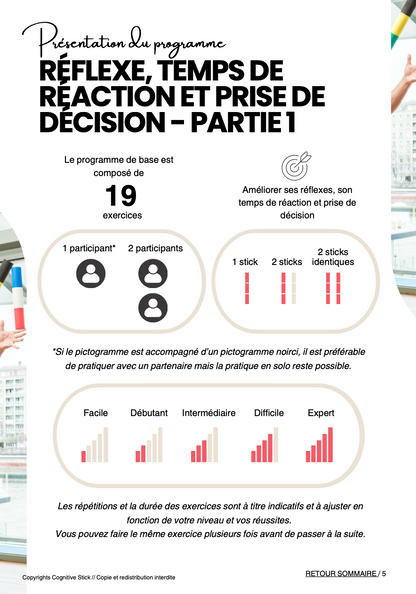 Programme n°2 - Reflex, temps de réaction et prise de décision | Entrainement - Cognitive Stick
