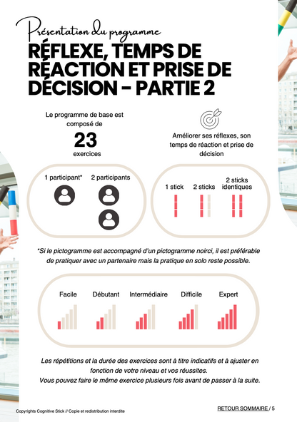 Programme n°2 - Reflex, temps de réaction et prise de décision - Partie 2 | Entrainement - Cognitive Stick