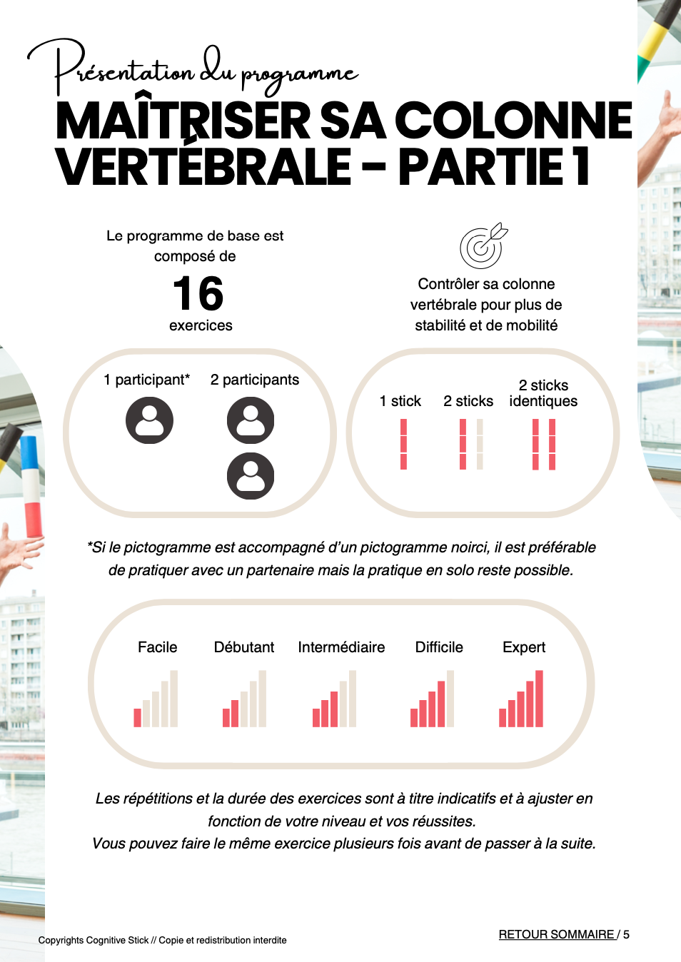 Programme n°4 Maîtriser sa colonne vertébrale | Entraînement - Cognitive Stick