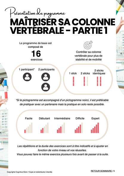 Programme n°4 Maîtriser sa colonne vertébrale | Entraînement - Cognitive Stick