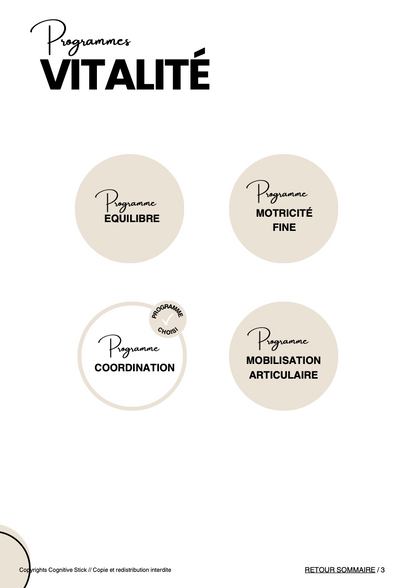 Programme n°3 Coordination - Partie 1 | Vitalité - Cognitive Stick