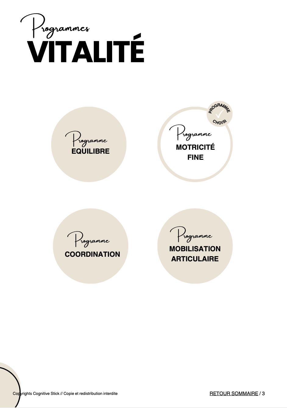 Programme n°2 Motricité fine - Partie 2 | Vitalité - Cognitive Stick