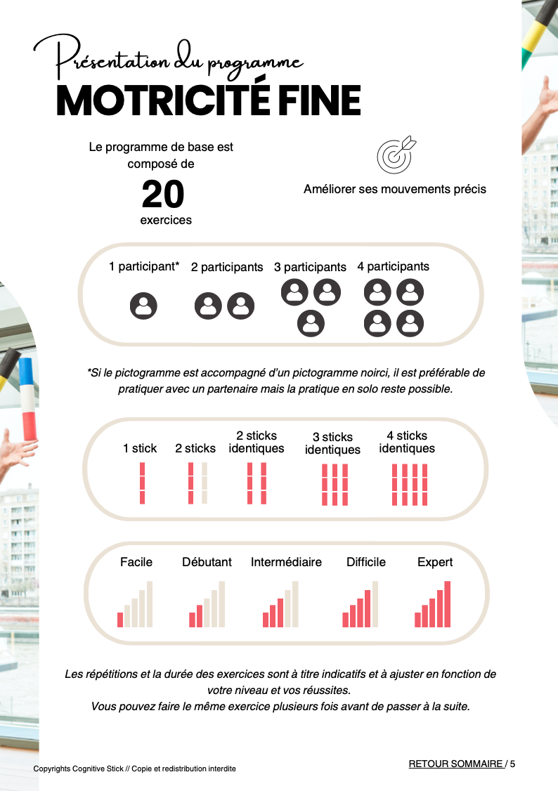 Programme n°2 Motricité fine - Partie 2 | Vitalité - Cognitive Stick