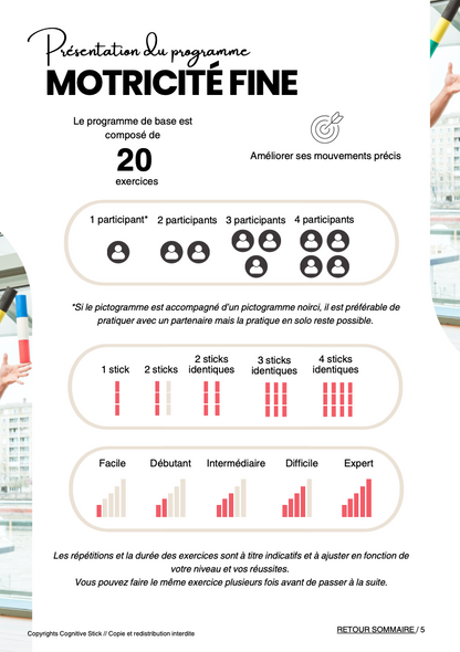 Programme n°2 Motricité fine - Partie 2 | Vitalité - Cognitive Stick